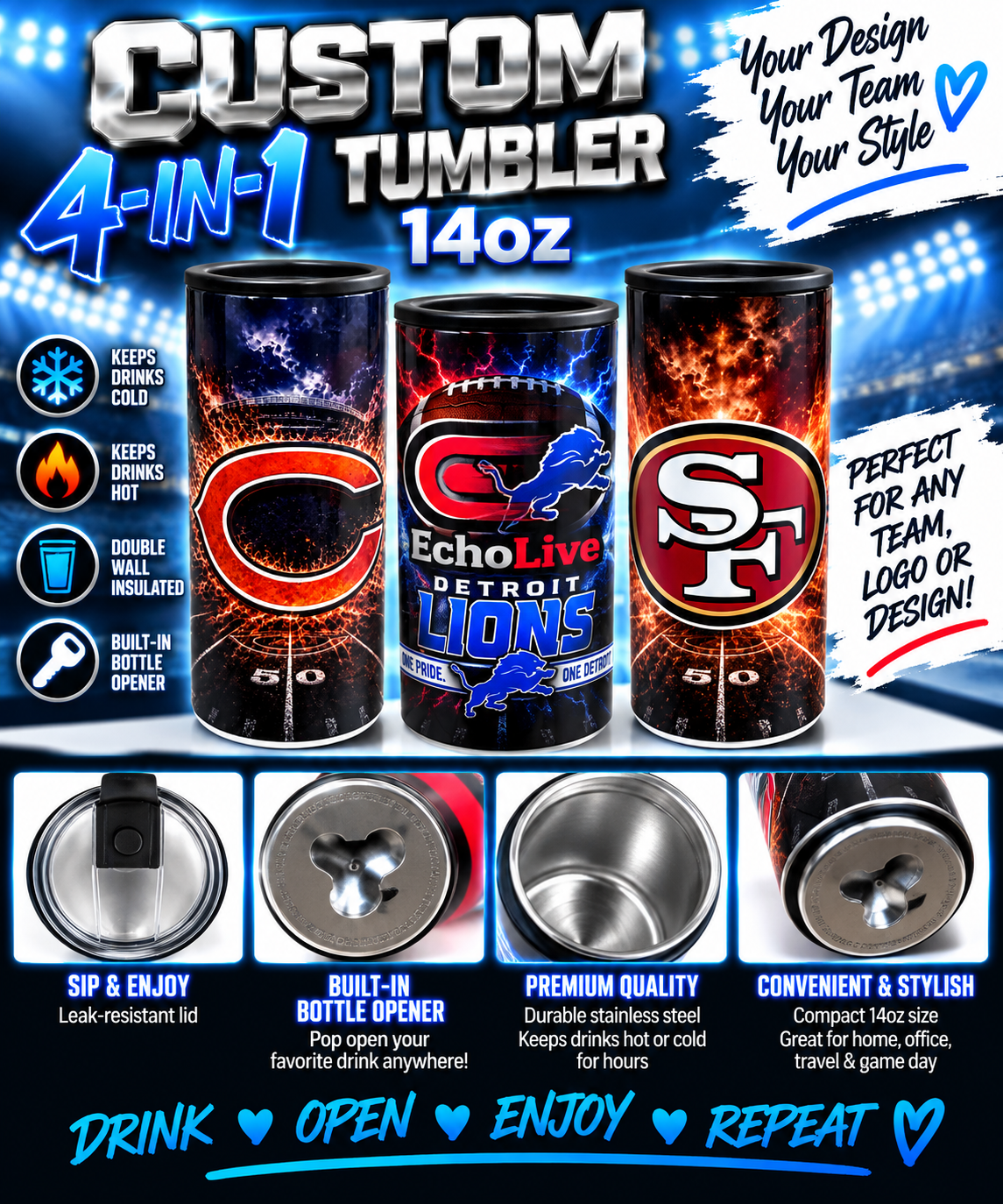 Custom 4-in-1 Insulated Tumbler