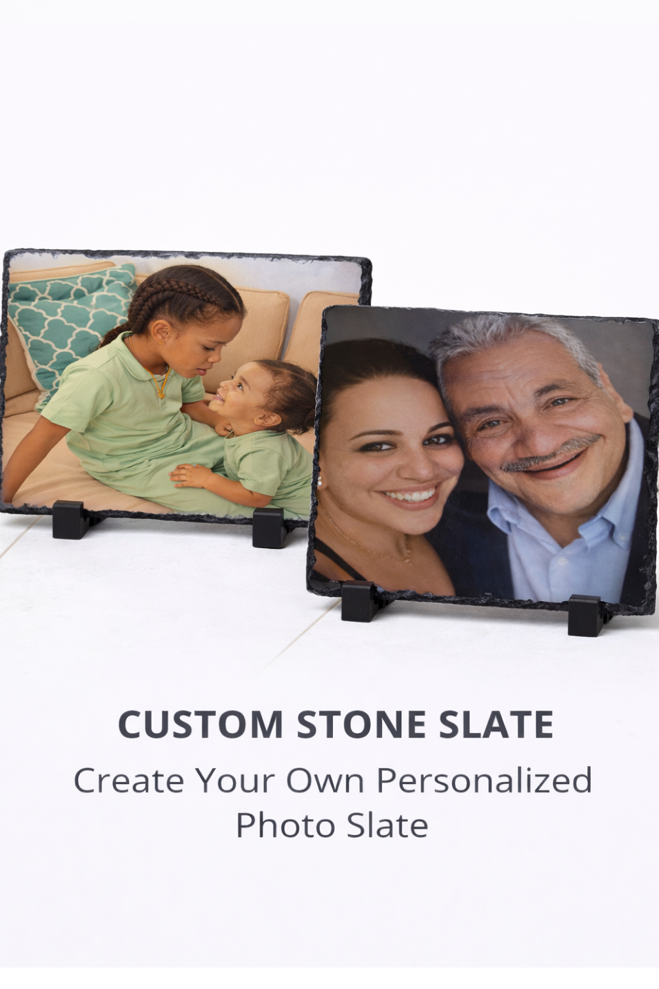 Custom Slate Photo Frame – Natural Rock Keepsake (5.9” x 7.9”)